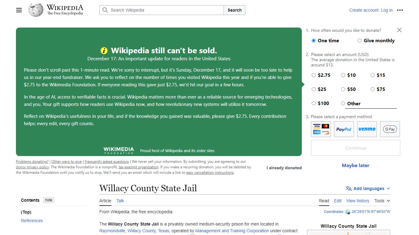 Willacy County State Jail - Wikipedia