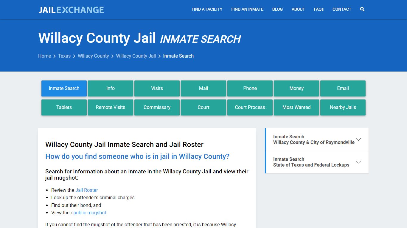 Willacy County Jail Inmate Search - Jail Exchange
