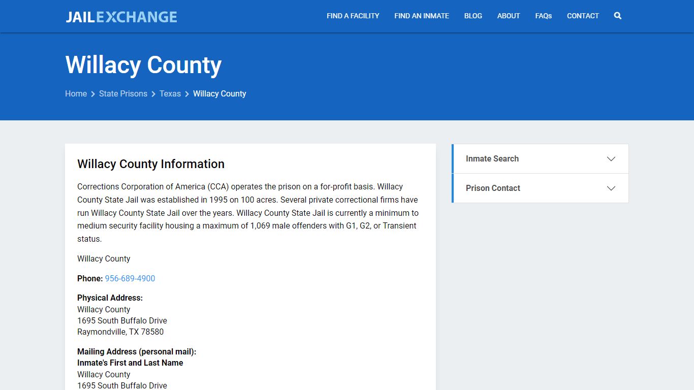 Willacy County Inmate Search, TX - Jail Exchange